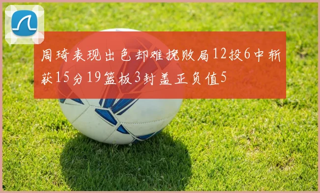 周琦表现出色却难挽败局12投6中斩获15分19篮板3封盖正负值5